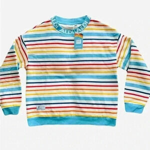 NWT Womens ALDI Gear 2024 Capsule Sweatshirt Striped Womens Pullover Size Medium